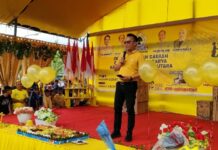 Bertabur Hadiah, Bupati Delis Hadiri HUT Ke-58 Partai Golkar