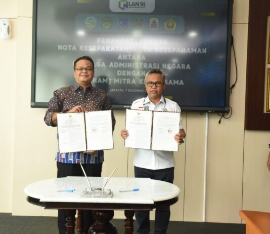 Tingkatkan Kapasitas Aparatur, Bupati Lutim Teken Nota Kesepakatan Dengan LAN RI