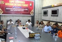 Polres Palopo Ikuti Vicon Rapat Koordinasi Lintas Sektor Langsung dari Kapolri