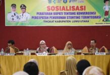 Dinkes Luwu Utara Gelar Sosialisasi Peraturan Bupati Percepatan Penurunan Stunting Terintegrasi