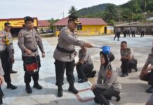 Awal Tahun 2023, Kapolres Morut Pimpin Kenaikan Pangkat Dua Pamen, Dua Pama dan 23 Bintara