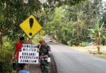 Warning Untuk Pengguna Jalan, Batalyon Armed Mulai Pasang Rambu Peringatan !