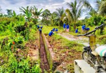 Bhabinkamtibmas Polsek Baebunta Bersama Pemdes Sumpira Lakukan Gotong Royong