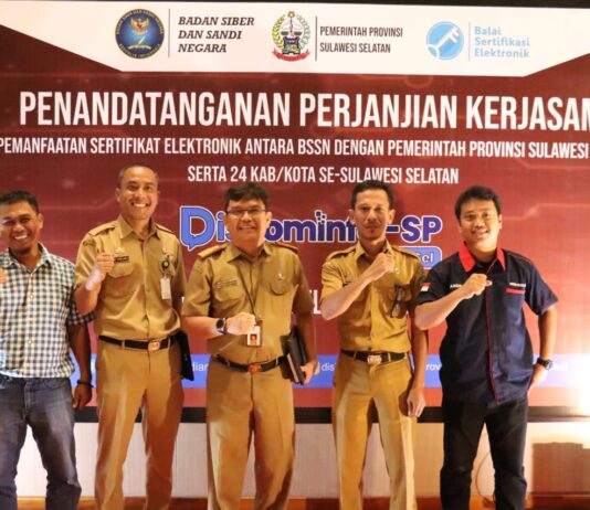 Kadis Kominfo-SP Lutim Tandatangani Perpanjangan PKS Pemanfaatan Tandatangan Elektronik
