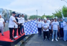 Serentak di Wilayah Indonesia, BUMN Palopo Gelar Jalan Sehat