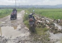Buang Sampah di Saluran Irigasi, Akses Jalan Kampung Baru Bengo Terendam Air