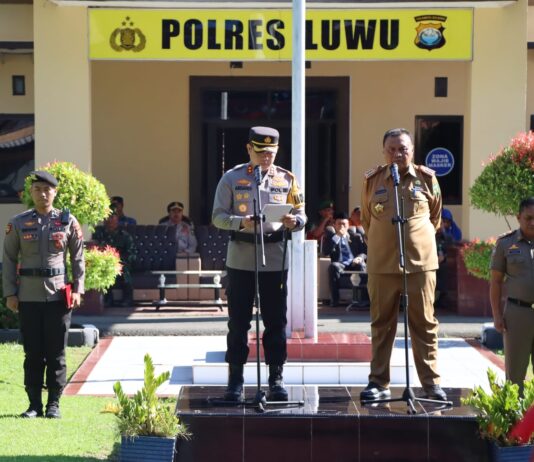 Kapolres Luwu Pimpin Apel Gelar Pasukan Operasi Ketupat 2023
