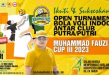 Pendaftaran Gratis, Muhammad Fauzi Gelar Turnamen Voli Indoor Muhammad Fauzi Cup III