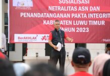 ASN Pemkab. Lutim Tandatangani Pakta Integritas Terkait Netralitas Pada Pemilu 2024