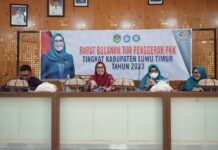Sufriaty Budiman Pimpin Rapat Bulanan TP PKK Tingkat Kabupaten Lutim Tahun 2023