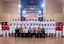 Bupati Morut Kukuhkan 30 Paskibra Jelang HUT RI Ke-78