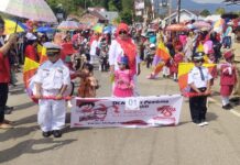 Bunda PAUD Luwu Timur Lepas Peserta Karnaval Budaya Kecamatan Malili