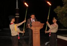 Kenang Jasa Pahlawan, Bupati Budiman Hadiri Malam Renungan Suci