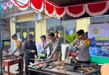 HUT Kemerdekaan RI Ke-78, Polres Luwu Utara Musnahkan Ratusan Senjata Rakitan ‘Papporo’ dan Busur