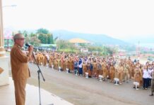 Pimpin Apel Pagi, Wabup Morut Target Aplikasi e-Office Berfungsi Sebagai Laporan Kinerja ASN