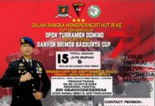 Total Hadiah 15 Juta, Danyon D Pelopor Sat Brimob Baebunta Gelar Open Turnamen Domino Cup