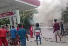 Mobil Terbakar di SPBU Tomoni Luwu Timur, Diduga Pelangsir BBM