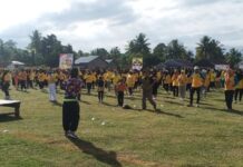 Lapangan Andi Pattiware di Desa Pattimang Menguning, Ratusan Peserta Ikuti Senam Massal