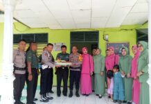 Kapolsek Baebunta Didampingi Ketua Ranting Bhayangkari Berkunjung ke Koramil 09 Sabbang