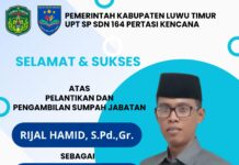 Kepala Sekolah Termuda di Luwu Timur Resmi Dilantik