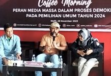 Ngopi Bareng Wartawan, KPU Luwu Timur : Peran Media Massa dalam Proses Demokrasi Sangat Penting