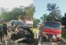 Tabrakan Antara Minibus dan Dump Truck di Luwu Timur, Satu Penumpang Asal Kaltim Tewas !