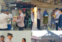 Peduli Korban Angin Puting Beliung, Polsek Mangkutana Salurkan Bantuan