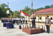 Pimpin Sertijab, Kapolres Morowali Utara Ingatkan Personel Jaga Netralitas Pada Pemilu 2024