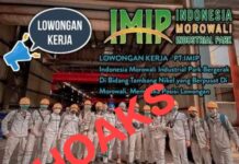 Hoaks ! Beredar Informasi Lowongan Kerja PT IMIP