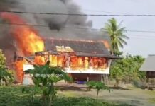 Satu Rumah di Desa Tawakua Luwu Timur Ludes Terbakar