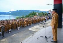 Wabup Morut Pimpin Apel Perdana Pasca Libur Lebaran