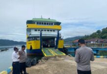 Jumlah Penumpang di Pelabuhan Feri Kolonode Mulai Menurun, Kapolres Morut Imbau Pengendara Hati-Hati