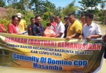 Keluarga Besar Komunitas Gardu COD Masamba Salurkan Bantuan Kemanusian di Desa Beringin Jaya