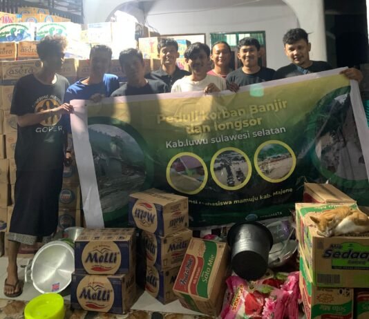 Aliansi Mahasiswa Mamuju Salurkan Bantuan Logistik untuk Korban Banjir dan Longsor Luwu