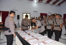 Kapolres Morowali Utara Pimpin Sertijab, Kabag, Kasat dan Kapolsek Bergeser