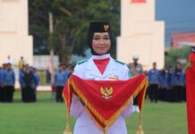 Sosok Qaila Aulia Ramadhani, Pembawa Baki Penurunan Bendera HUT RI ke 79 Luwu Timur