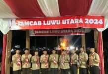 Sekda Luwu Utara Jadi Pembina Upacara Api Unggun dan Renungan Suci Pada Perkemahan Jambore