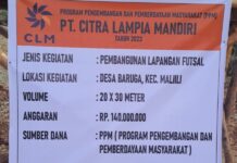 Setelah Lapangan Sepak Bola dan Jogging Track, PT CLM Kembali Bangun Lapangan Futsal