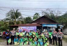 Rayakan HUT Polantas ke-69 Satlantas Polres Morut Bagi-Bagi Sembako