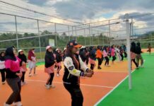 PKK Luwu Timur Gelar Senam Bersama di Lapangan Voly Desa Harapan