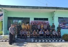 HUT TNI ke 79, Kapolsek Didampingi Camat Malangke Barat Sambangi Koramil 1403-10