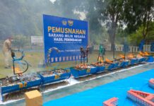Bea Cukai Malili Musnahkan Ribuan Rokok Ilegal dan Puluhan Botol Miras