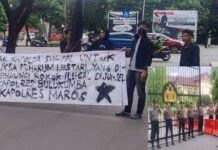 Geruduk Polda Sulsel Gabungan FBI GPMK Desak Kapolda Copot Dua Kapolres