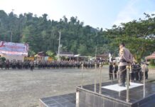 Kapolres Morowali Utara Pimpin Apel Pergeseran Pasukan Pengamanan TPS