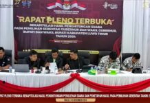 Berikut Perolehan Suara Tiga Calon Bupati dan Wakil Bupati Luwu Timur