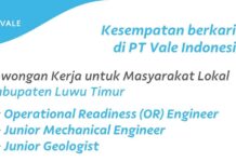 Ada Loker PT Vale Lagi untuk Masyarakat Luwu Timur, Buruan Daftar !