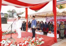 Wabup Morowali Utara Pimpin Upacara Peringatan Hari Otonomi Daerah ke XXIX