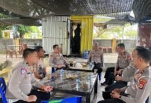 Kapolres Luwu Utara Ngopi Pagi Bersama Wakapolres dan PJU di Warkop COD Masamba