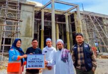 PT. CLM Beri Bantuan Rp. 80 Juta untuk Pembangunan Masjid Nurul Falah
