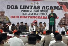 Jaga Nilai Kebhinekaan, Polres Luwu Timur Doa Bersama Lintas Agama